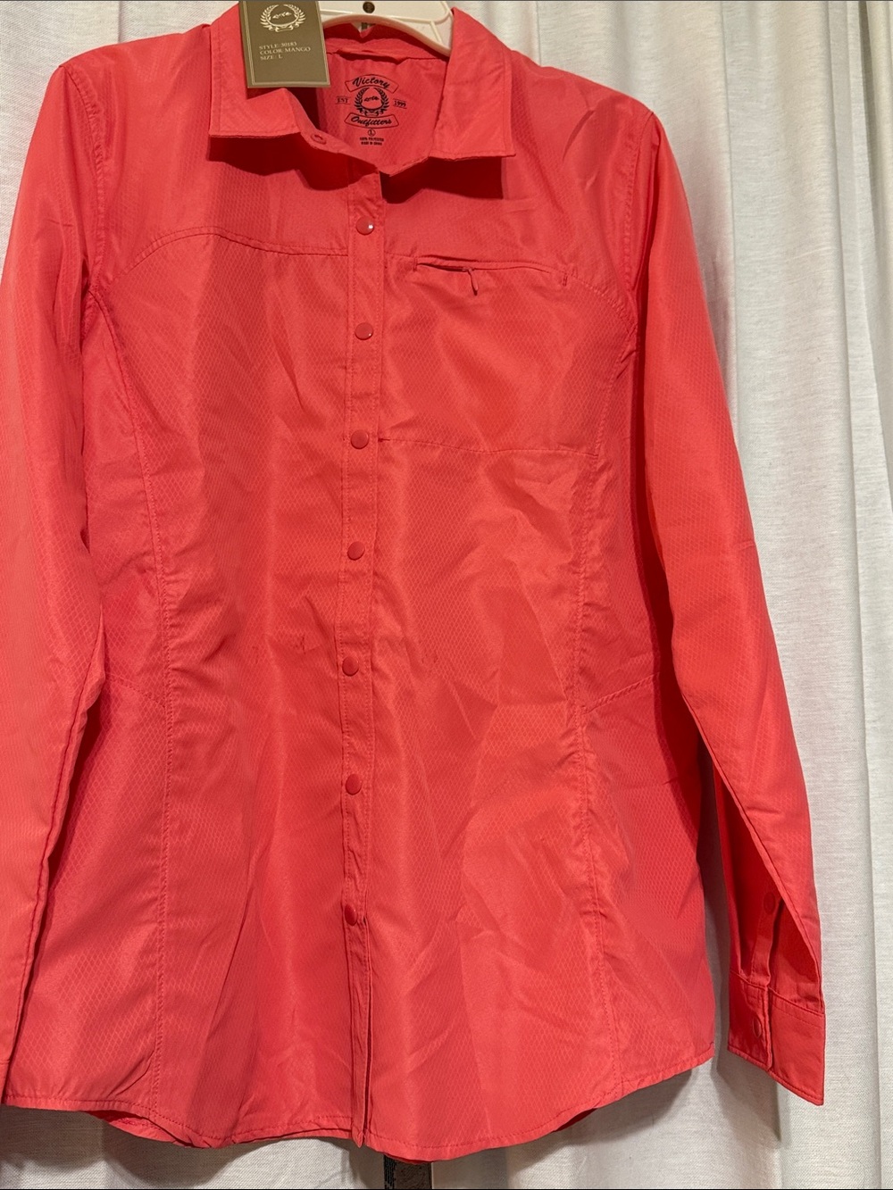 Women's Coral Button-Front Performance Blouse